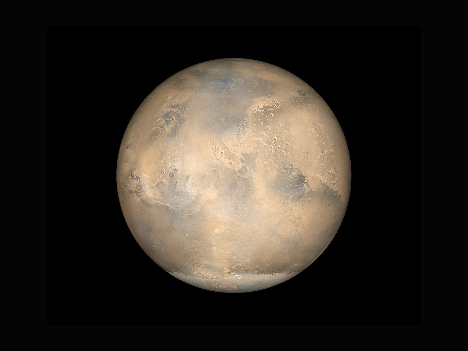 Mars against a black background